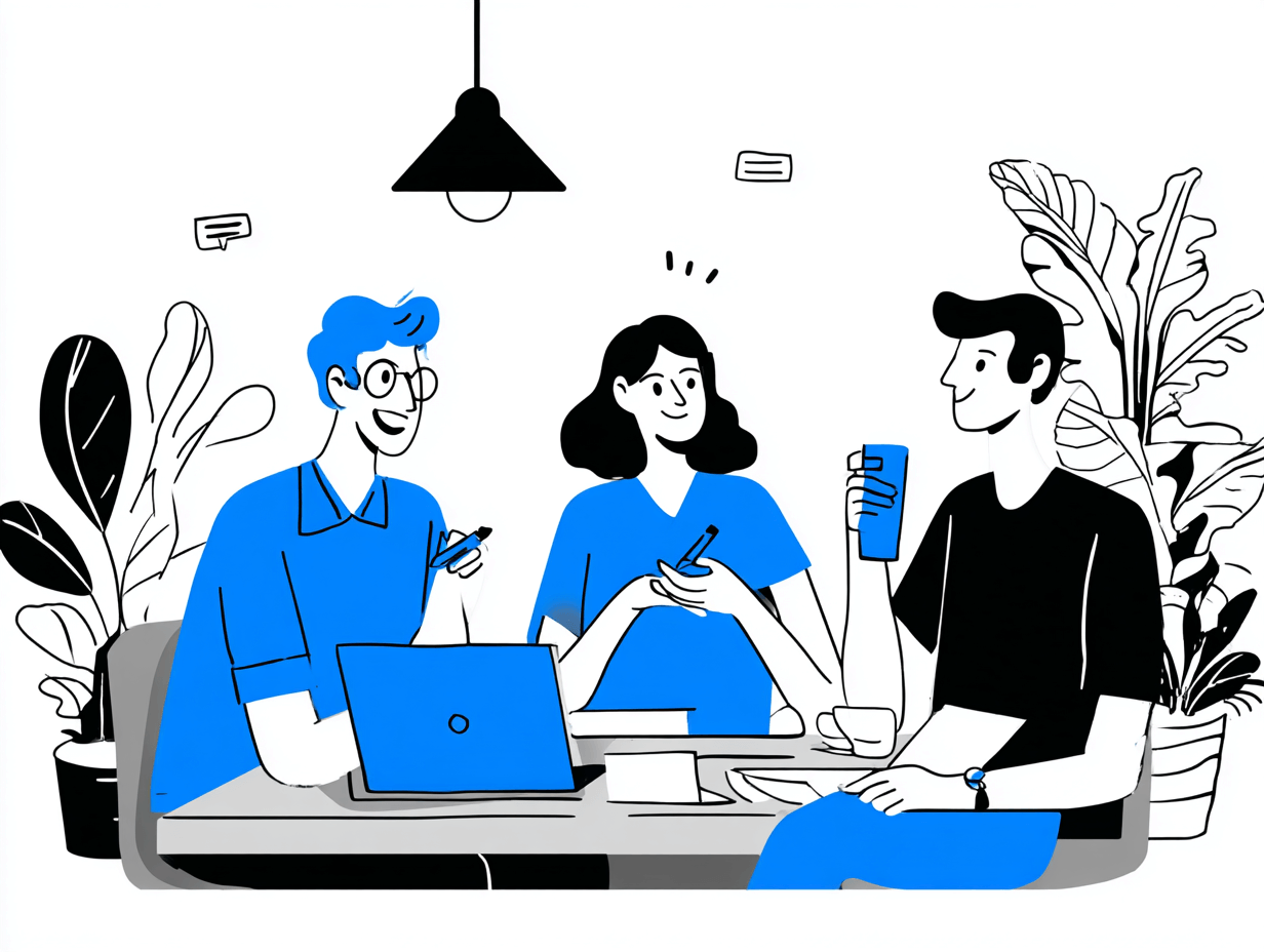 flat_drawng_of_emplyees_in_the_office_1